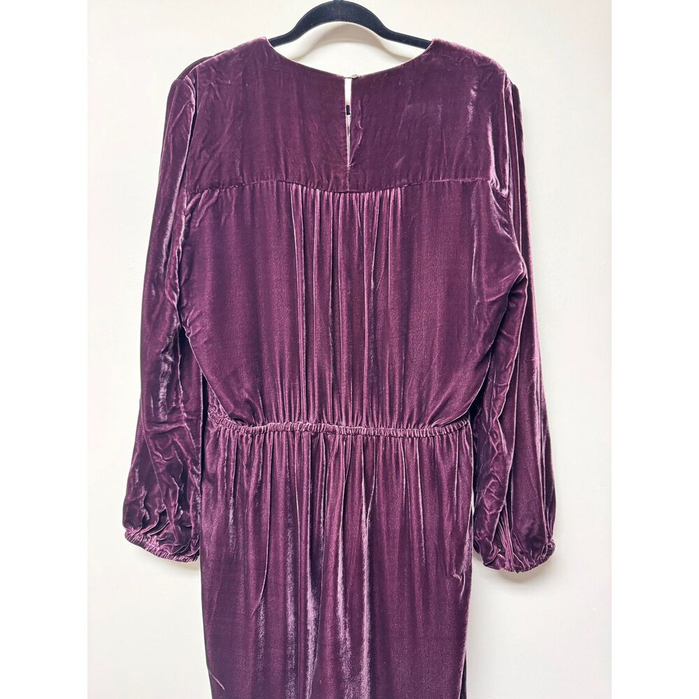 SUNDANCE Aviana Velvet Jumpsuit, Silk Blend, Deep Burgundy, Sz M - Picture 12 of 16